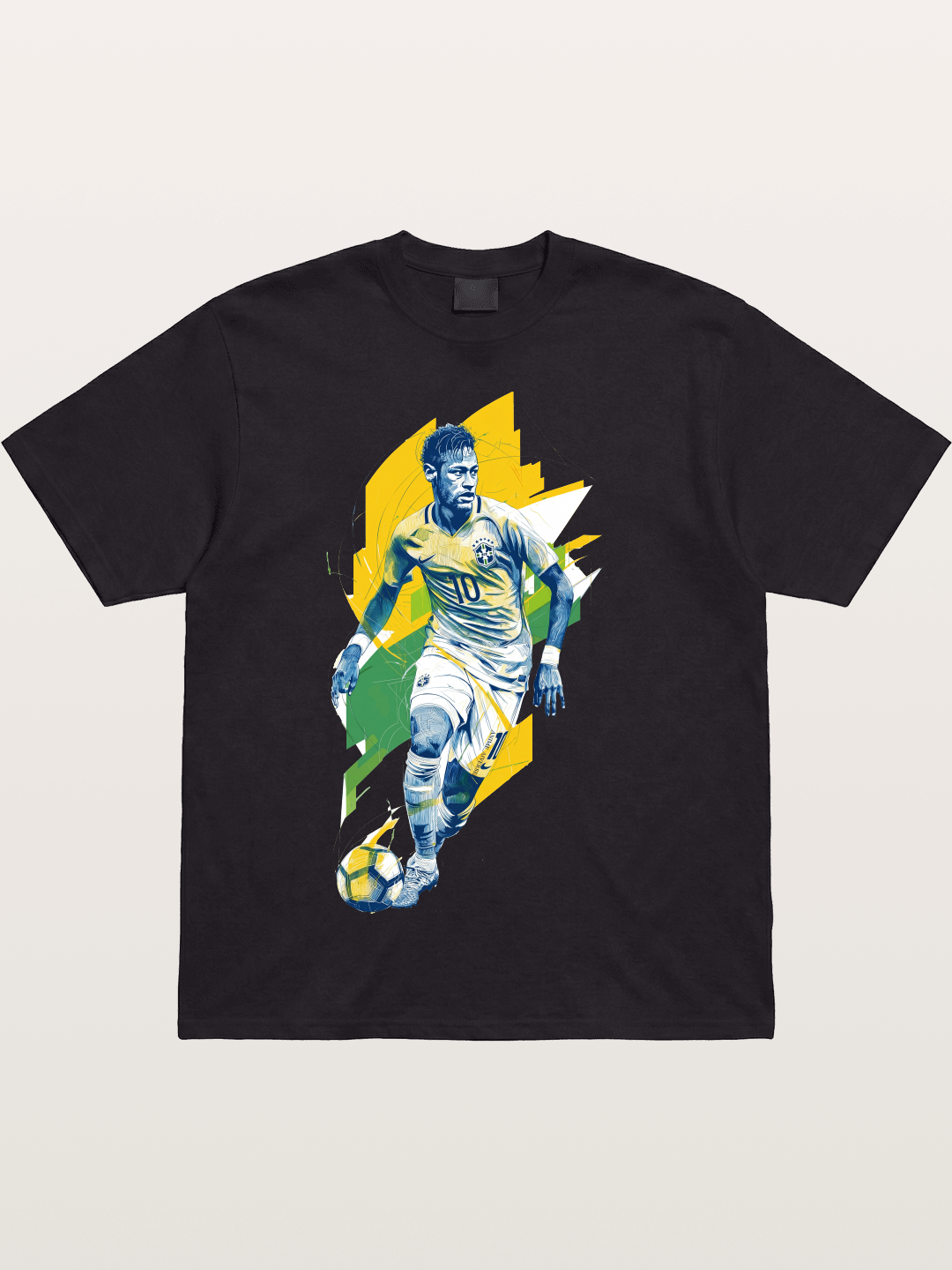 Neymar Brazil Geometric Print Cotton T-shirt