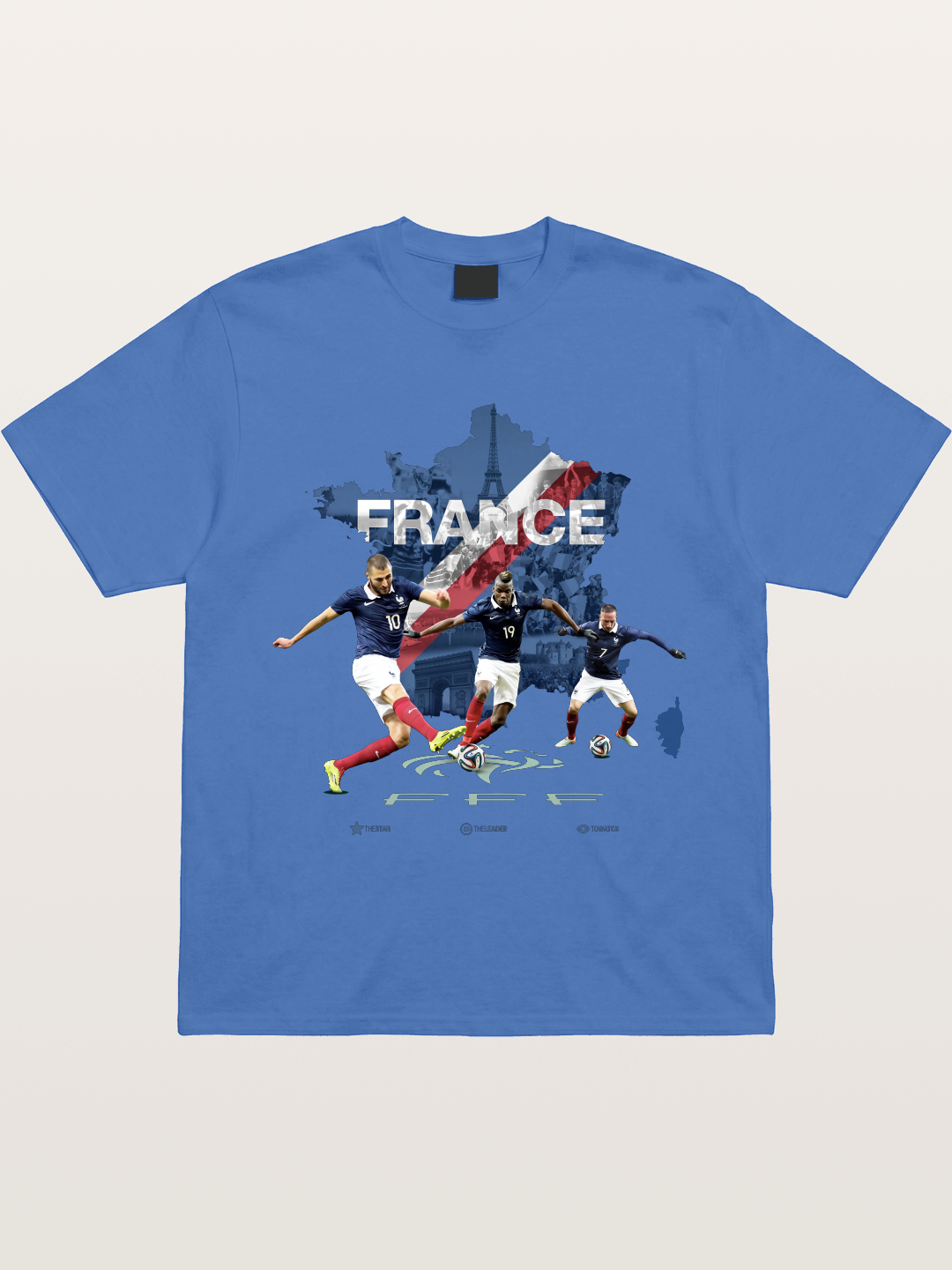 France Football Stars With Map Gildan T-shirt