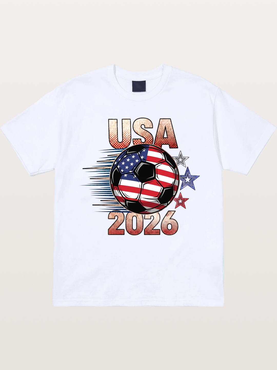 USA 2026 American Flag Soccer Ball Gildan T-shirt