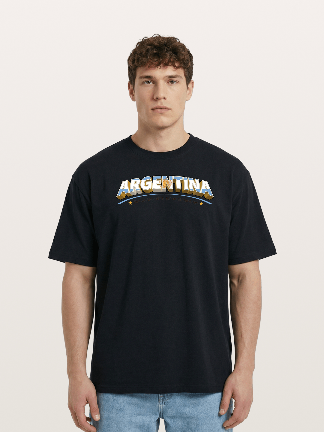 Argentina Retro Team Logo WC Cotton T-shirt