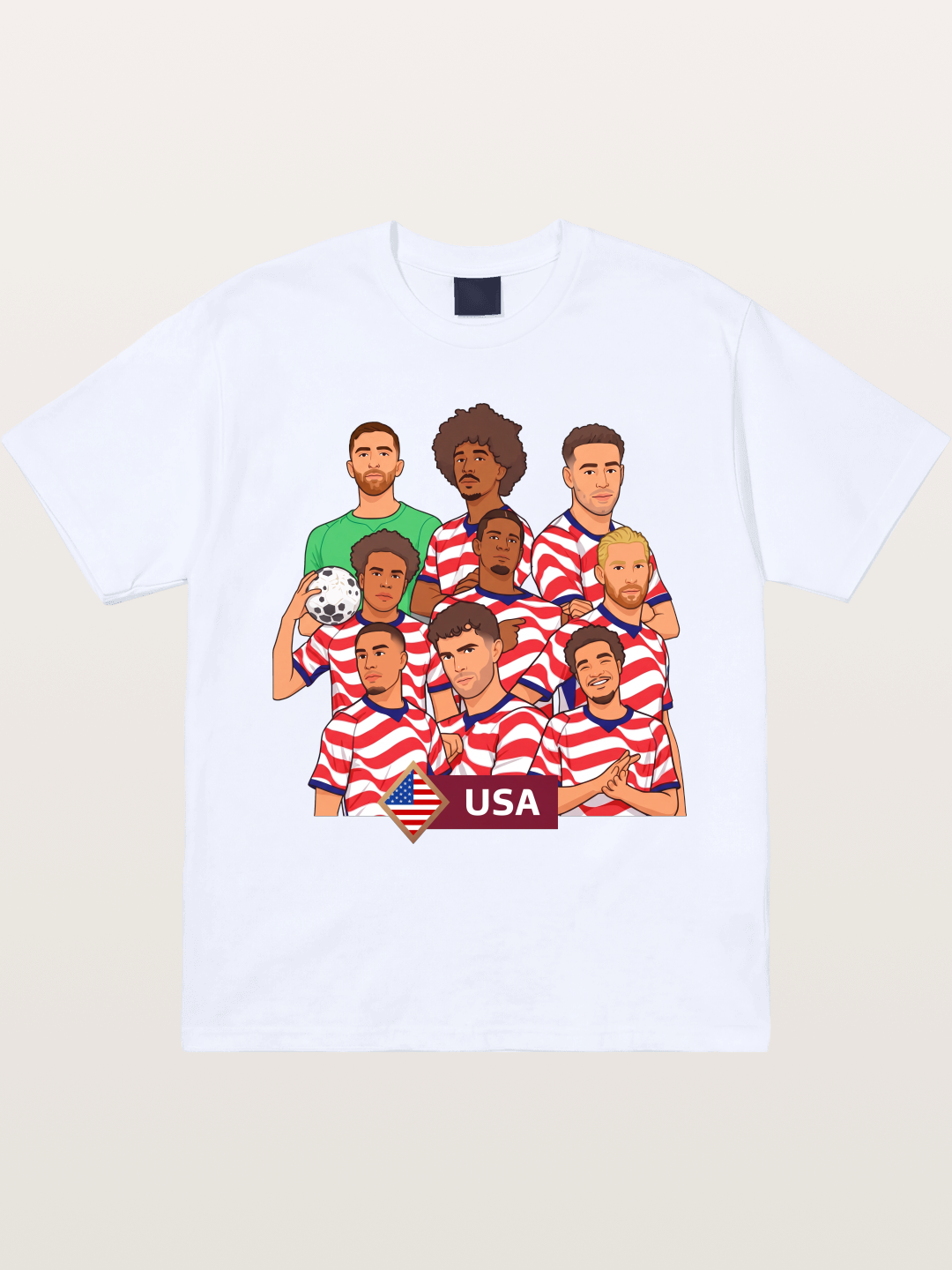 USMNT Cartoon Full Roster Gathering Gildan T-shirt