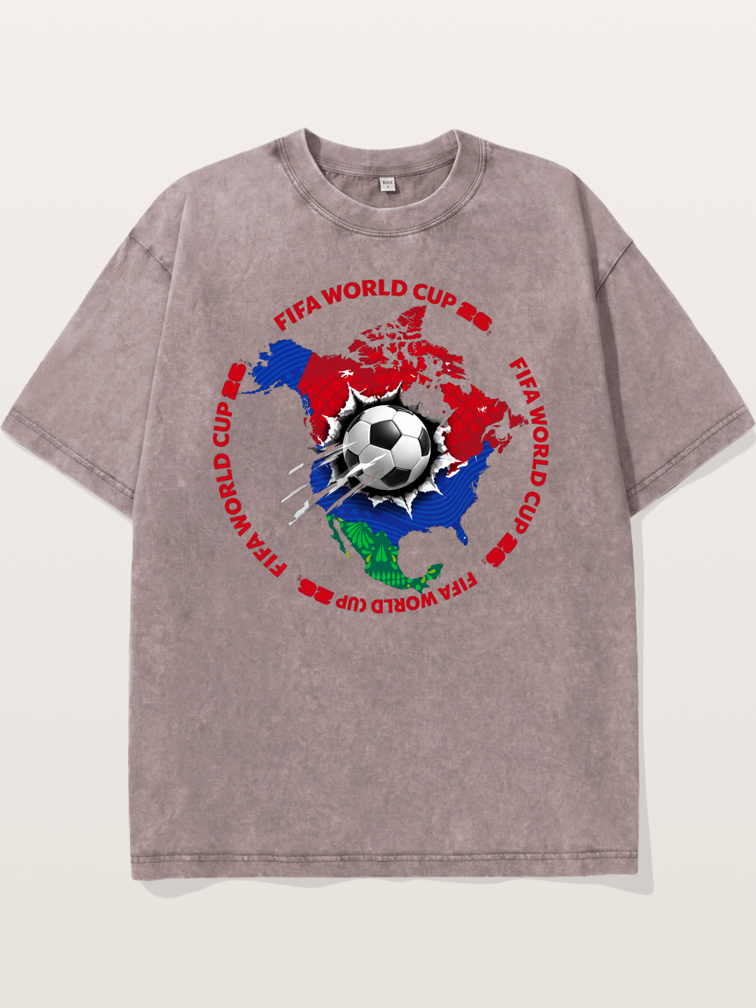 Soccer Ball Americas Burst Design Washed T-shirt