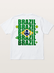 Brazil Cracked Text Collage Art Cotton T-shirt