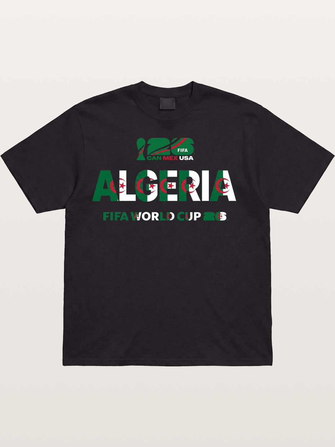 Algeria 2026 Flag Motif Art Cotton T-shirt