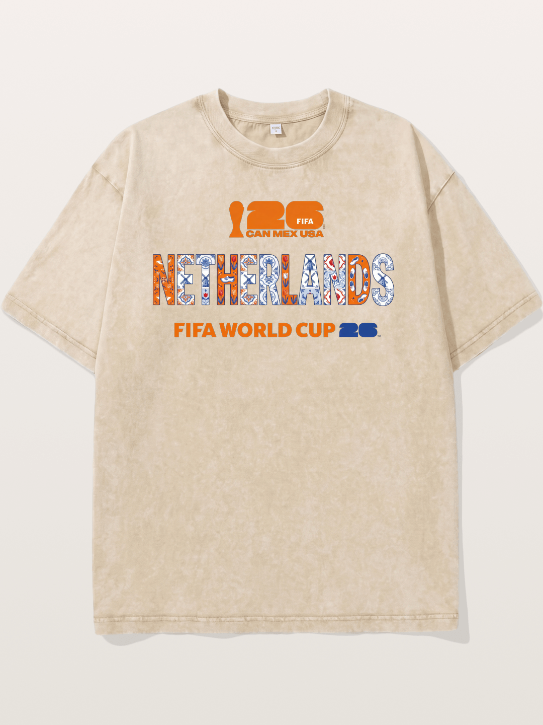 Netherlands 2026 Delft Blue Typo Washed T-shirt