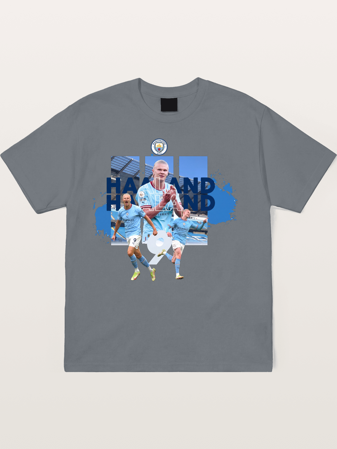 Haaland Etihad Stadium Montage Cotton T-shirt