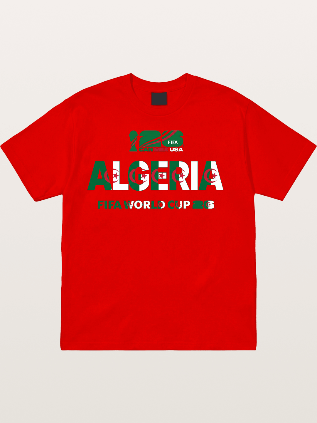 Algeria 2026 Flag Motif Art Cotton T-shirt