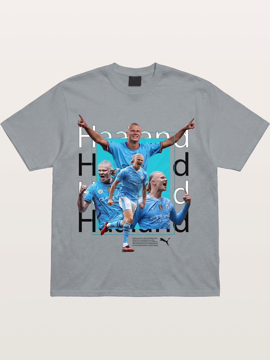 Haaland Typography Collage Art Gildan T-shirt