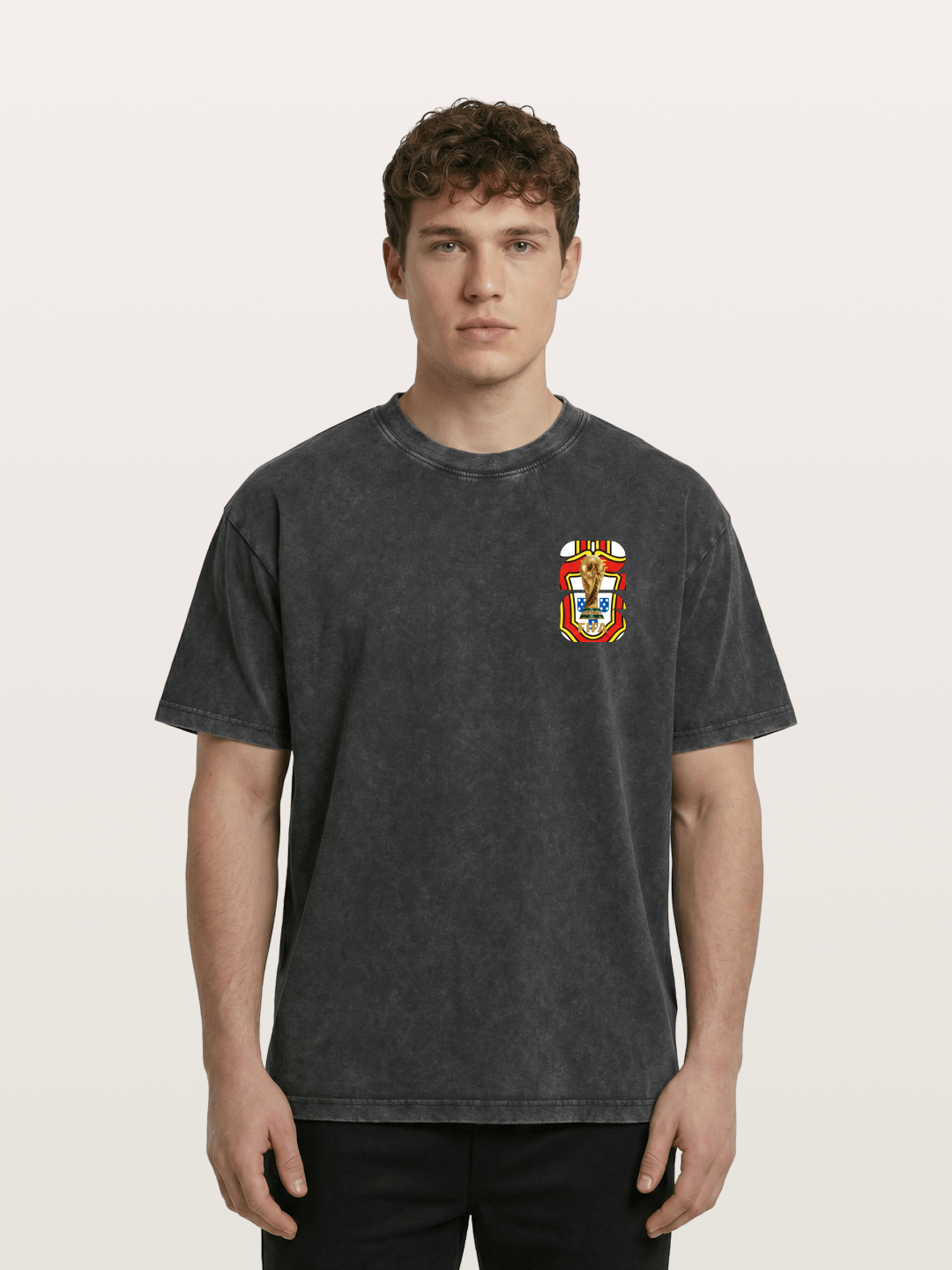 Portugal World Cup Trophy Emblem Washed T-shirt