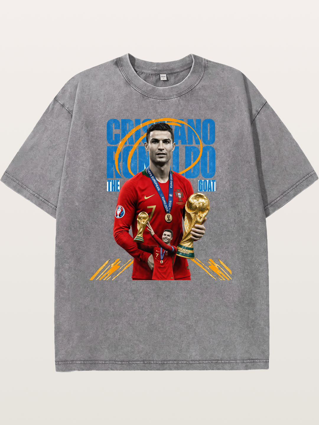 CR7 Portugal WC Trophy Art Washed T-shirt