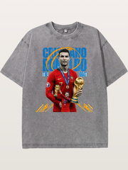 CR7 Portugal WC Trophy Art Washed T-shirt