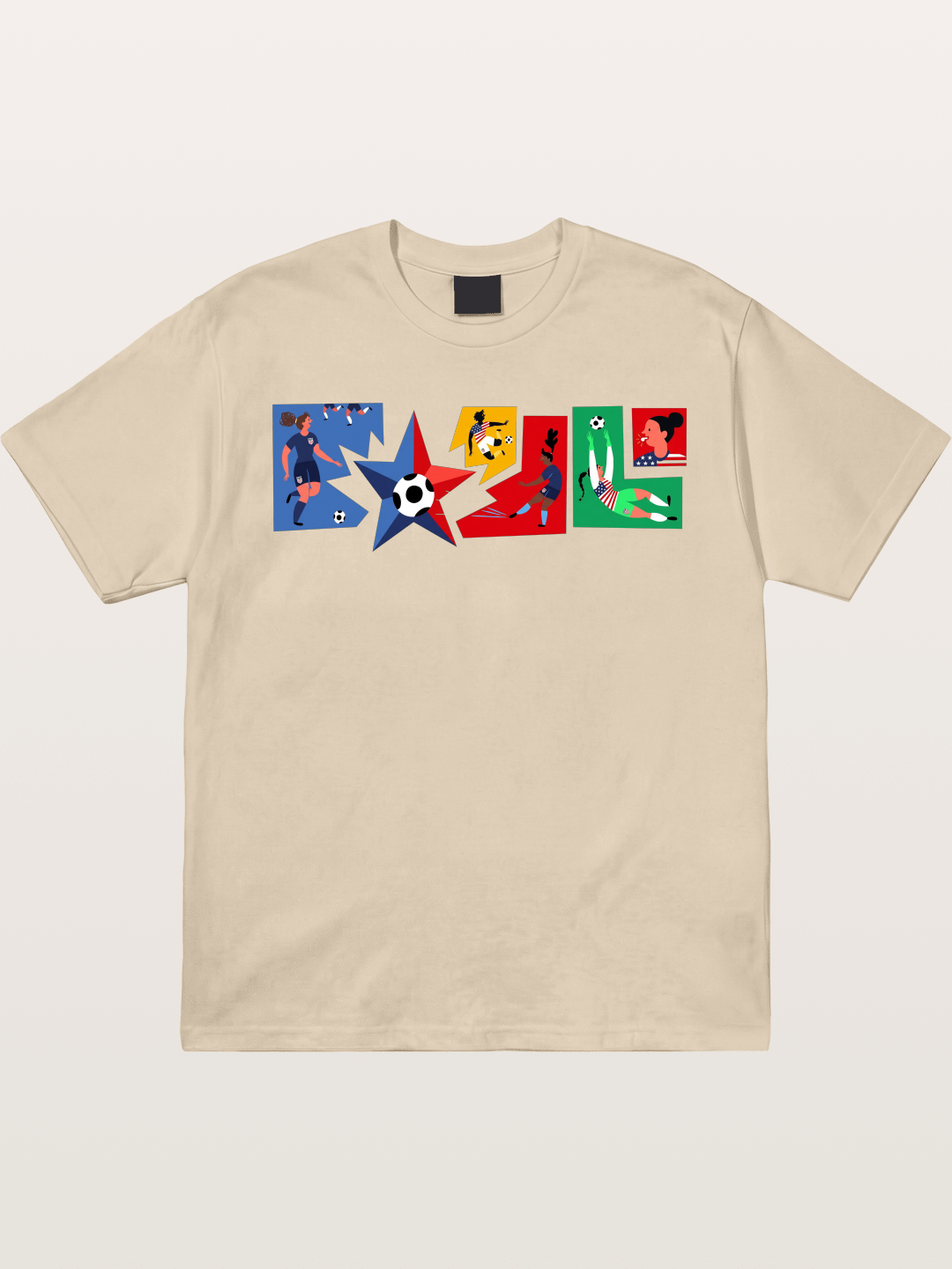 USA Women Soccer Collage Art Gildan T-shirt