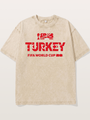 Turkey 2026 Crescent Star Design Washed T-shirt