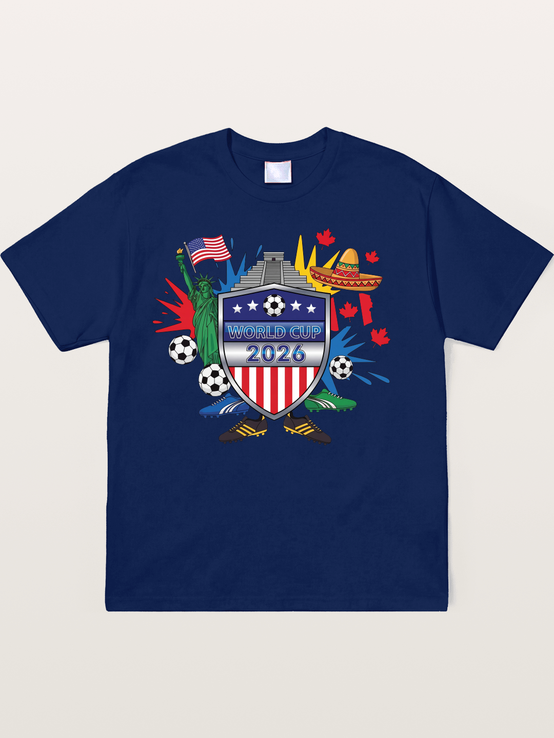 USA Mexico Canada WC Shield Soft-Stay T-shirt
