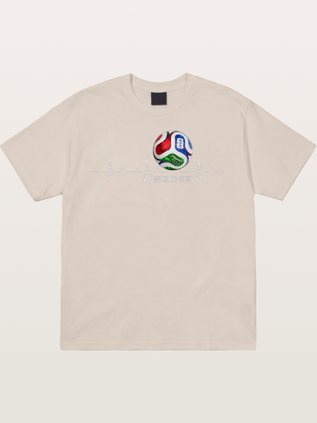 World Cup Soccer Heartbeat Graphic Cotton T-shirt