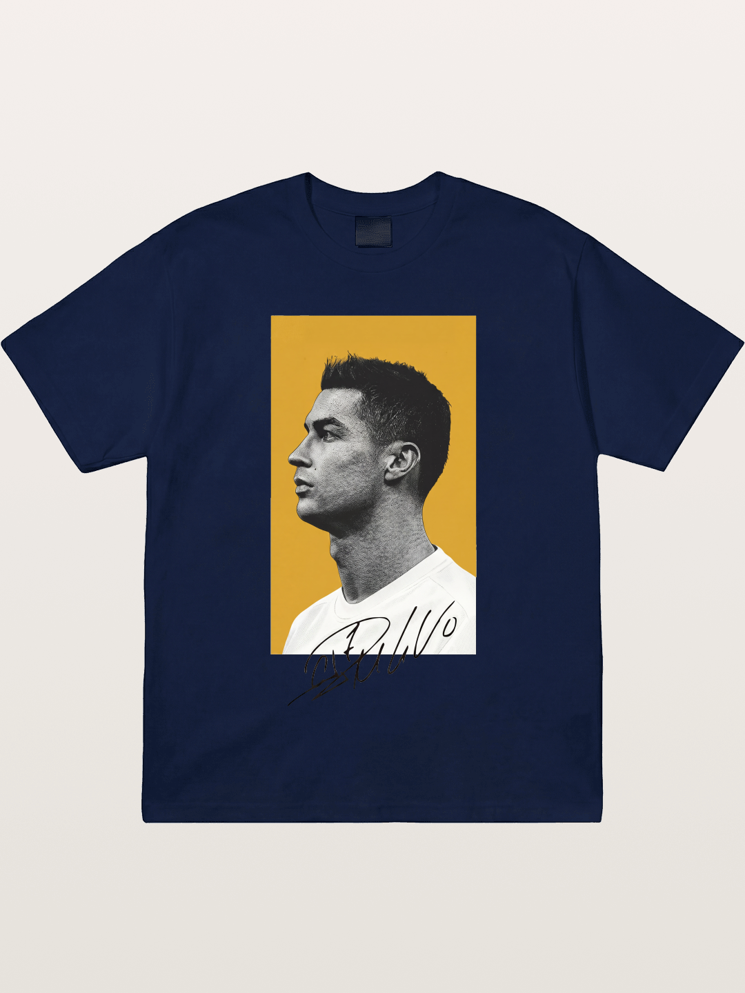 Ronaldo Gold Background Portrait Gildan T-shirt