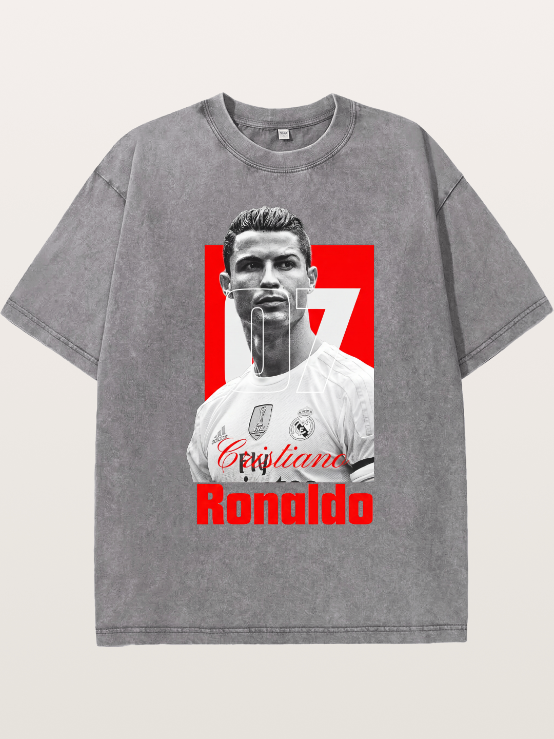Ronaldo Real Madrid Number 7 Washed T-shirt