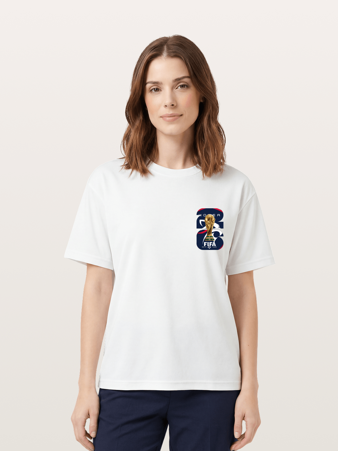 Korea World Cup Trophy Emblem Cotton T-shirt