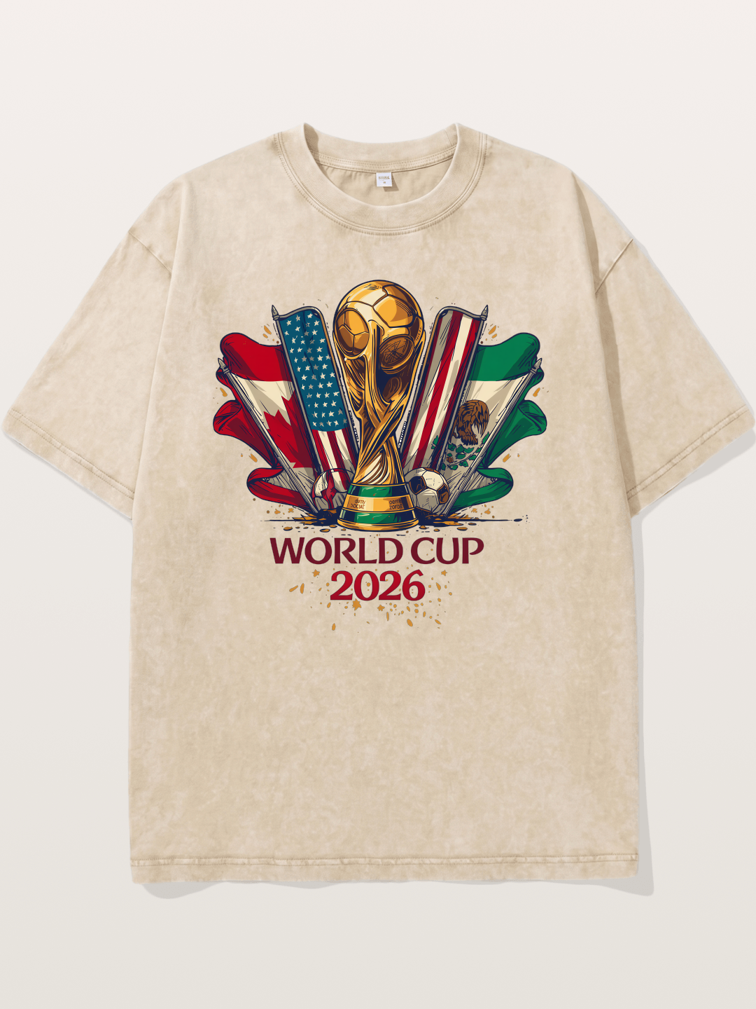 2026 WC World Flags Poster Washed T-shirt