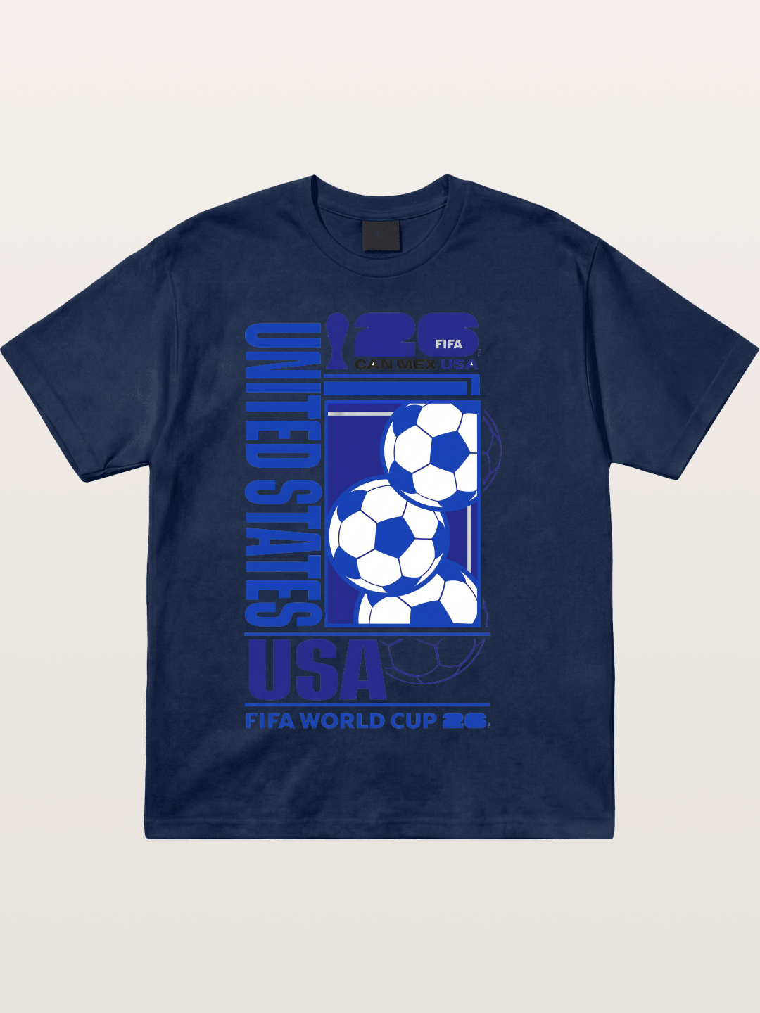 USA Mexico Canada Soccer Art Cotton T-shirt