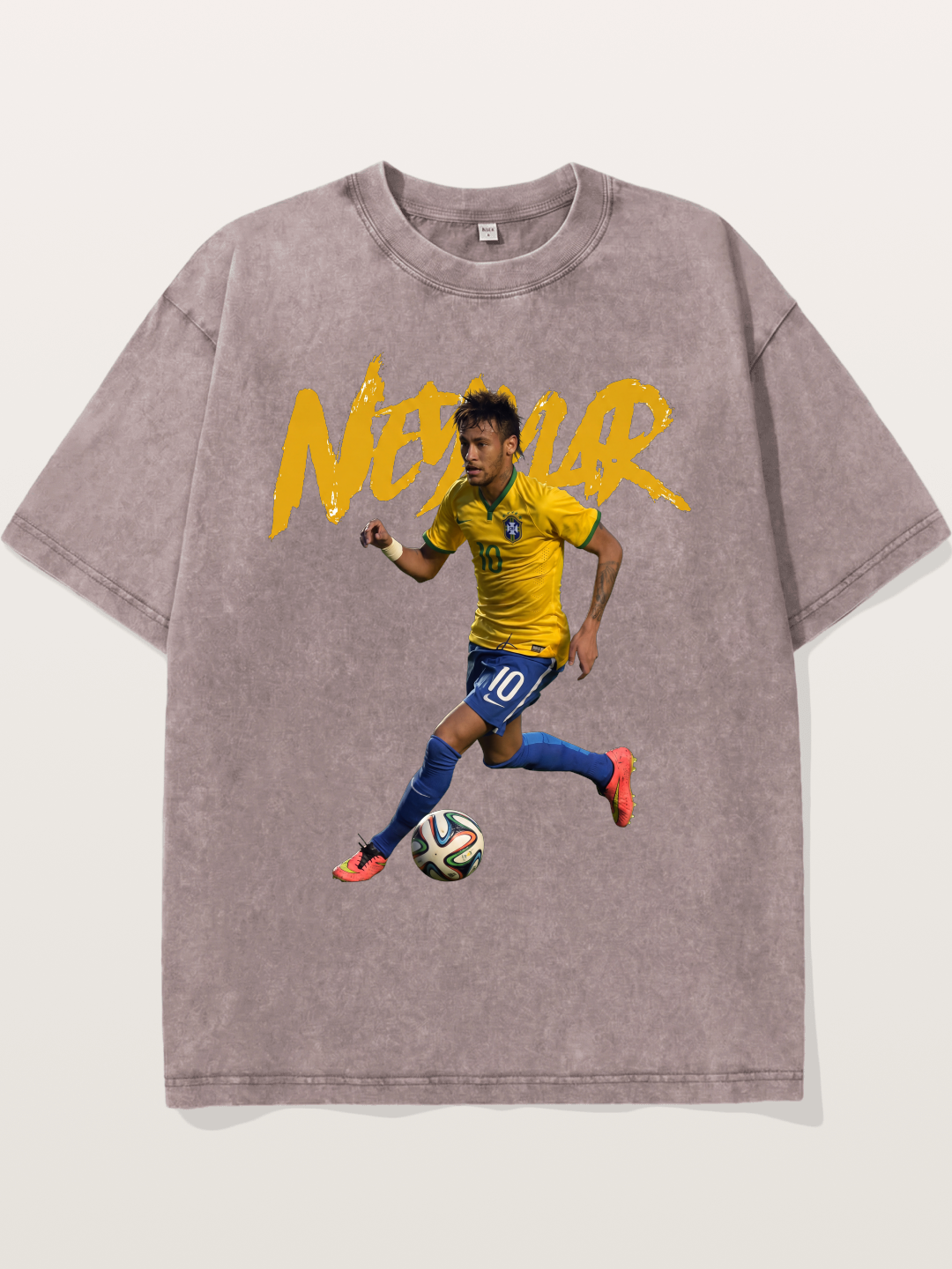 Neymar Brazil Brushstroke Art Washed T-shirt