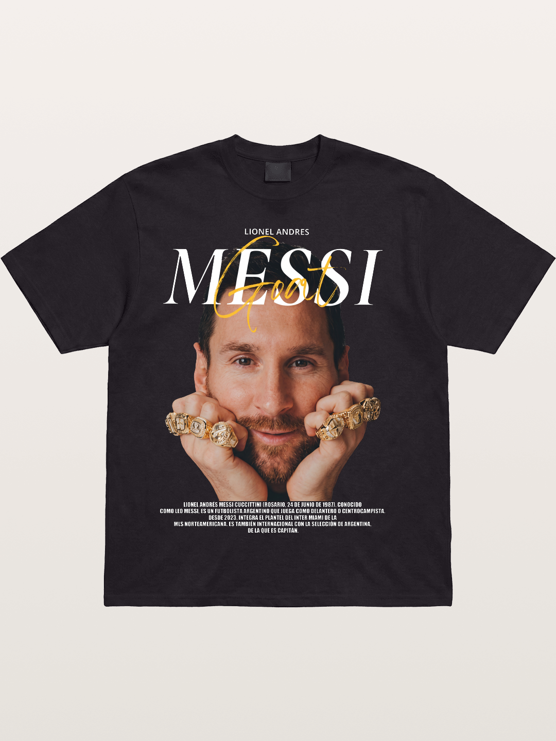 Messi GOAT Champion Rings Cotton T-shirt