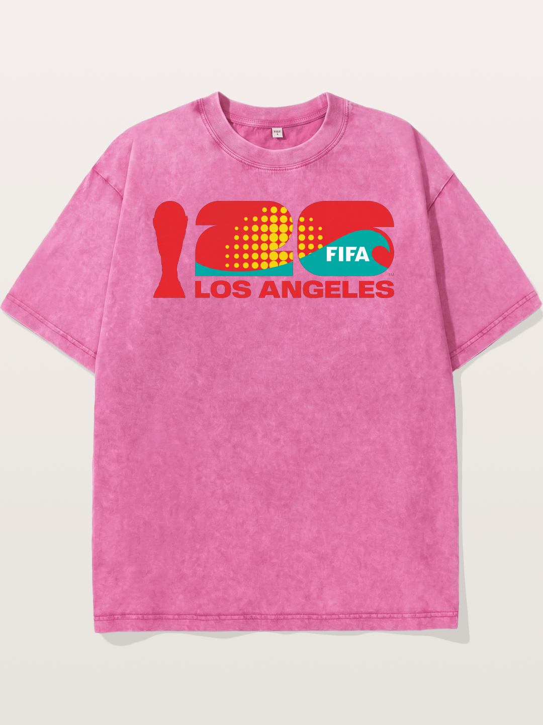 LA WC 2026 Geometric Dot Logo Washed T-shirt