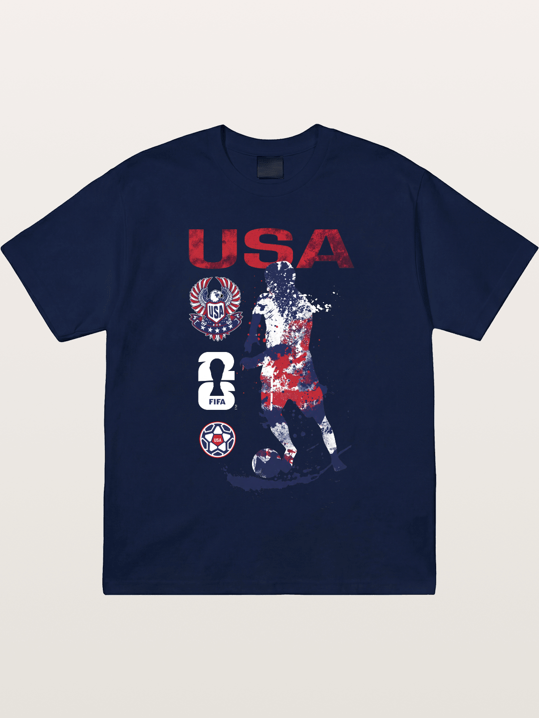 USA WC 2026 Splatter Soccer Player Gildan T-shirt