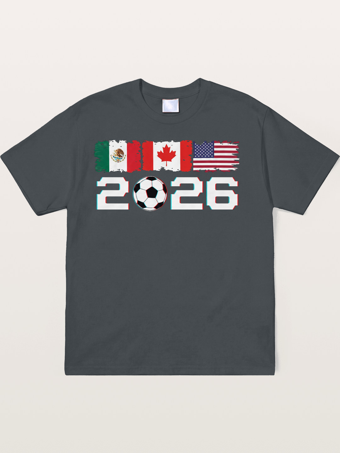 2026 WC USA Mexico Canada Flags Soft-Stay T-shirt