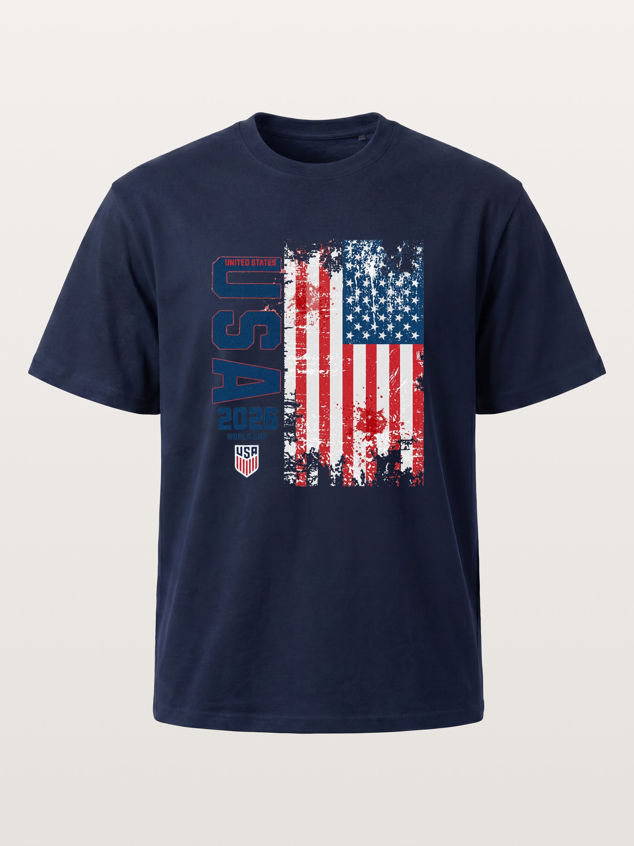 USA 2026 World Cup Grunge Print Cotton T-shirt
