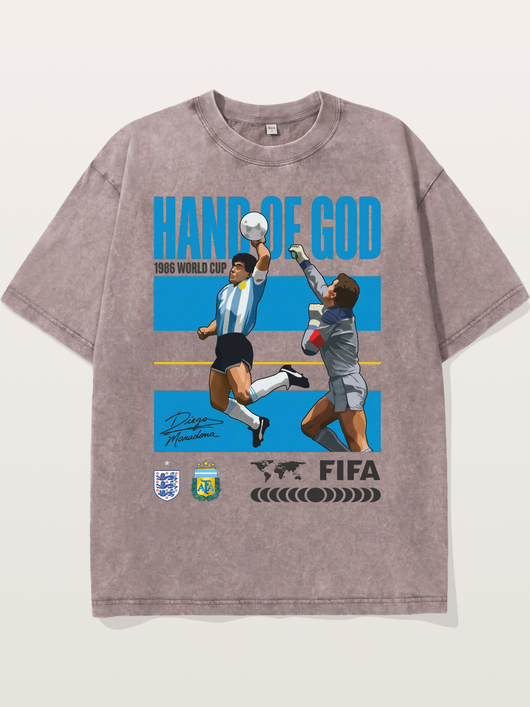 Hand of God 1986 WC Art Washed T-shirt