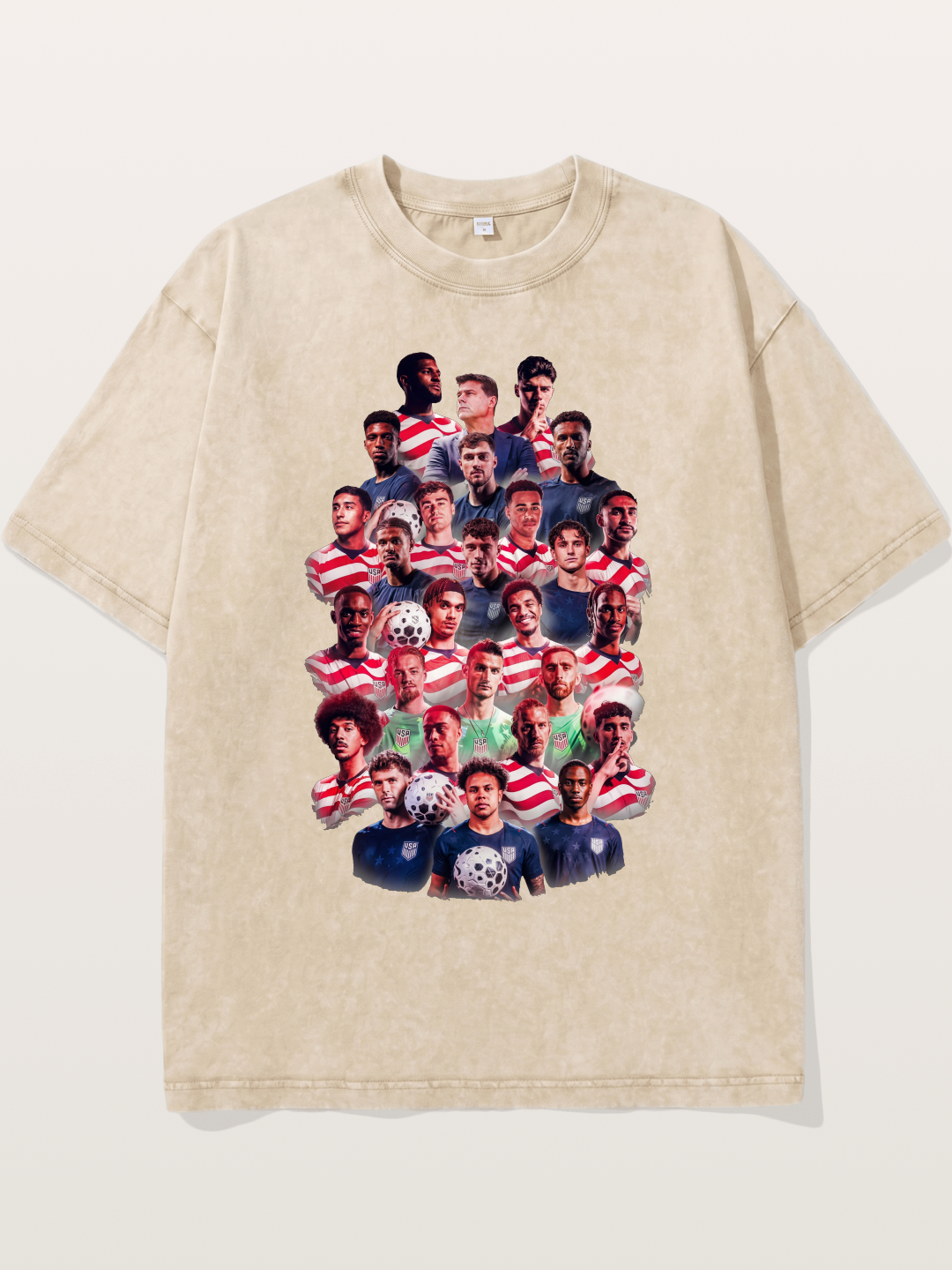 USMNT Full Squad Collage Portrait Washed T-shirt
