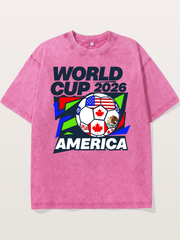 World Cup 2026 America Geometric Washed T-shirt