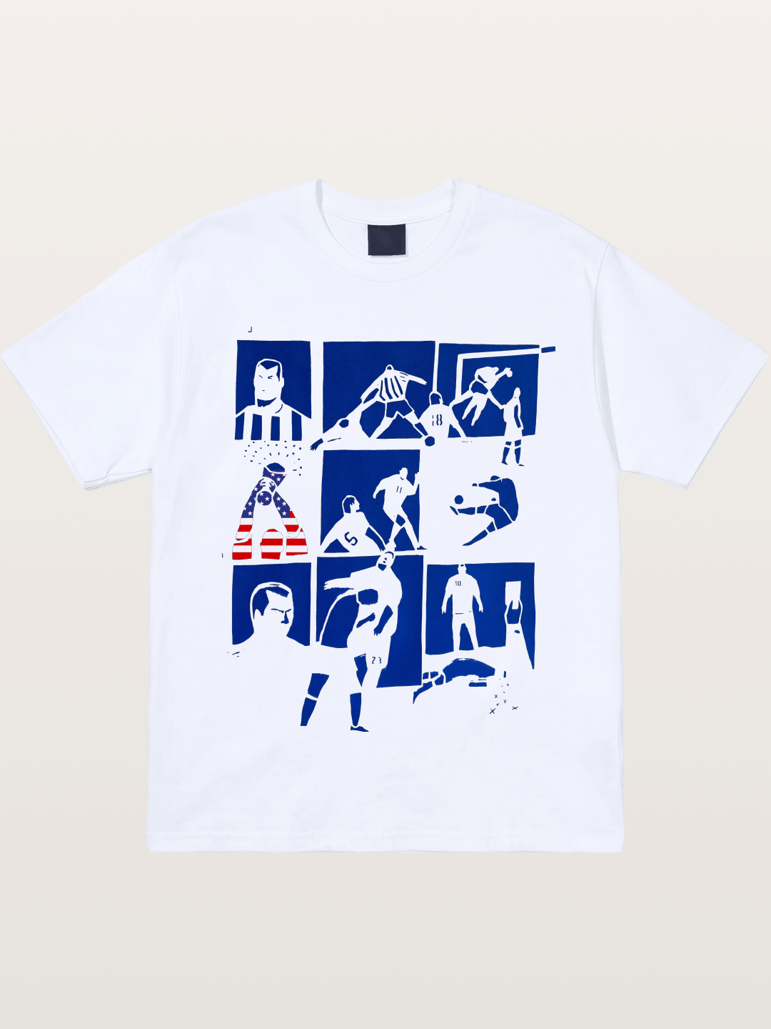 USA Soccer Player Silhouette Grid Gildan T-shirt