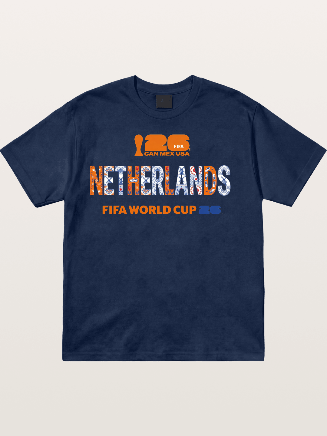 Netherlands 2026 Delft Blue Typo Cotton T-shirt