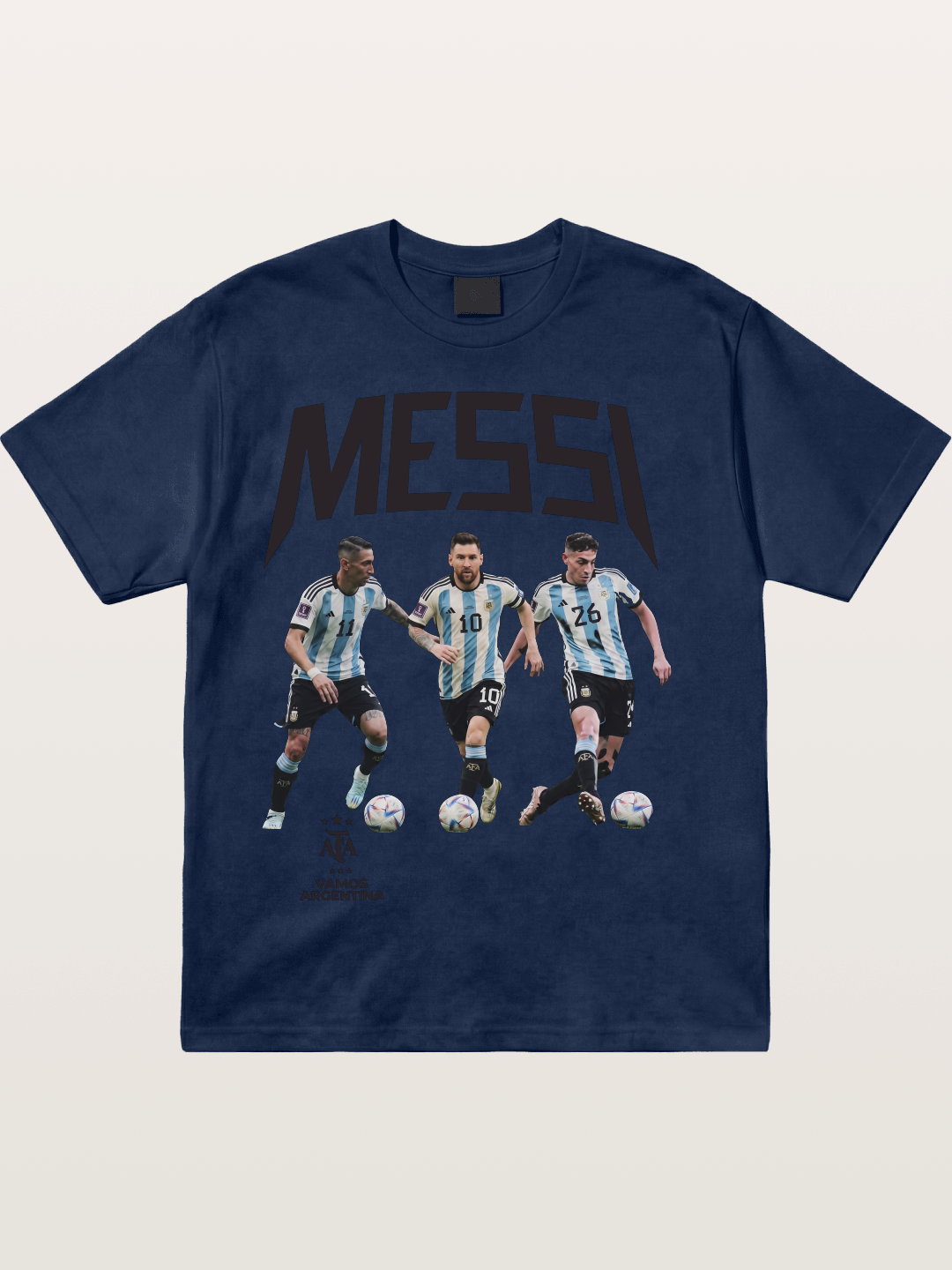 Messi Argentina Trio Soccer Players Cotton T-shirt