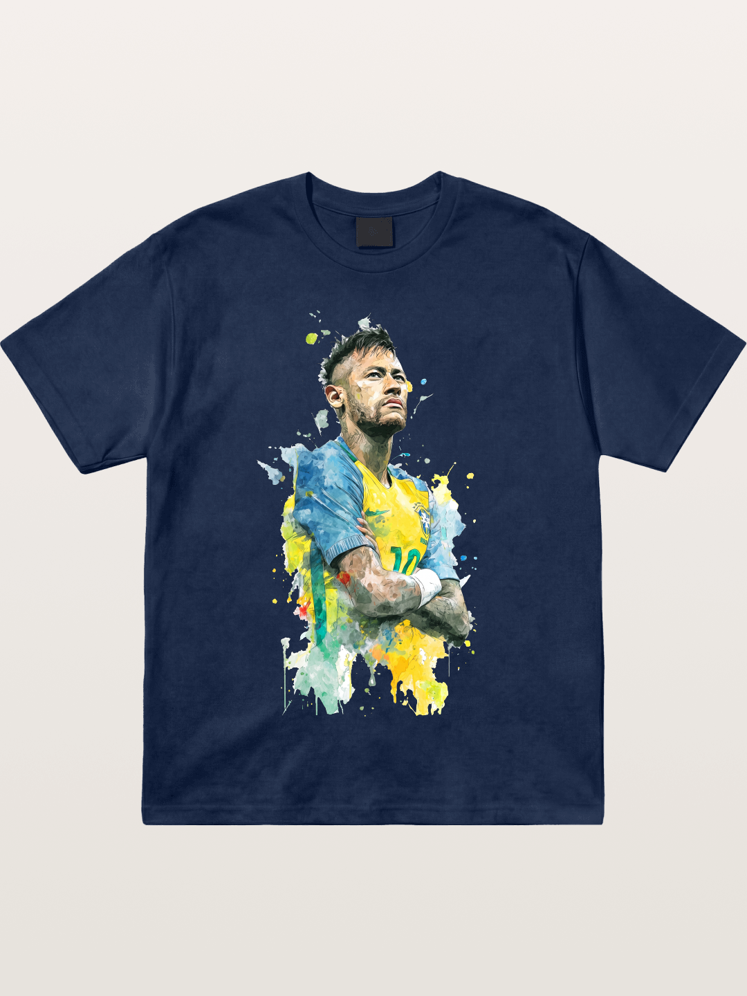 Neymar Brazil Watercolor Print Cotton T-shirt
