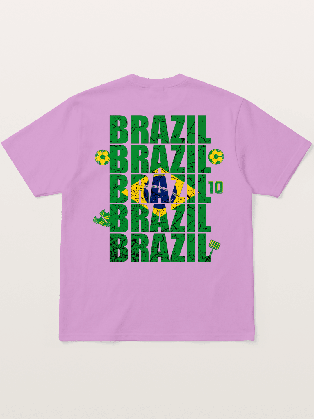 Brazil Cracked Text Collage Art Gildan T-shirt