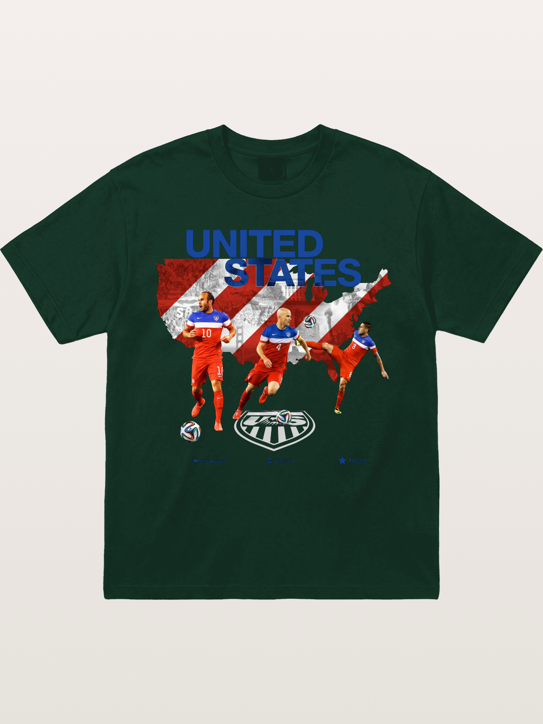 USA Soccer Stars On Map Outline Gildan T-shirt