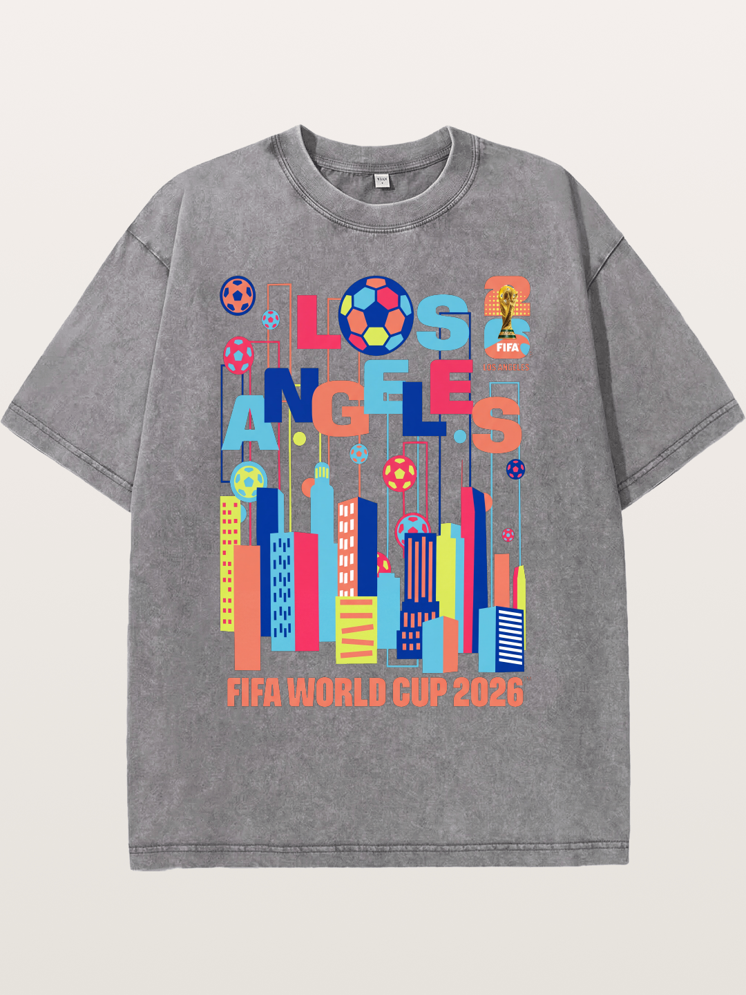 Los Angeles WC 2026 Cityscape Design Washed T-shirt