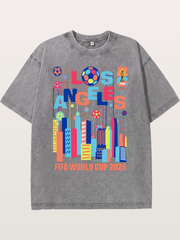 Los Angeles WC 2026 Cityscape Design Washed T-shirt