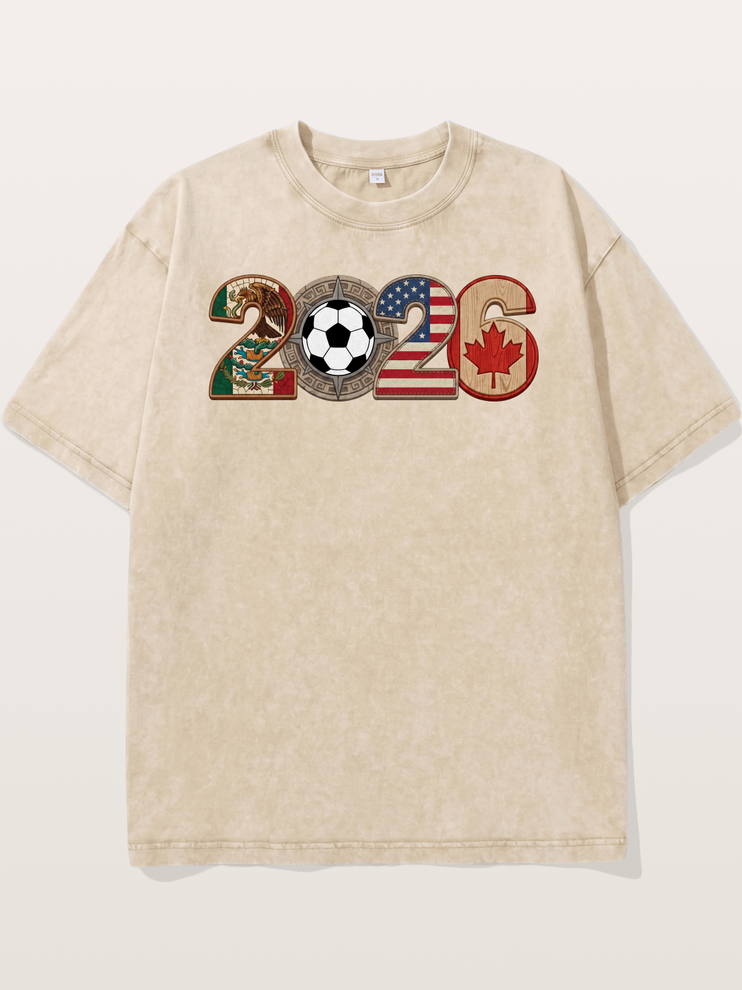 2026 WC Tribal Flag Design Washed T-shirt