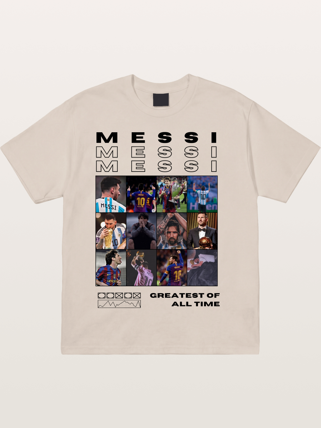 Messi Greatest of All Time Montage Cotton T-shirt