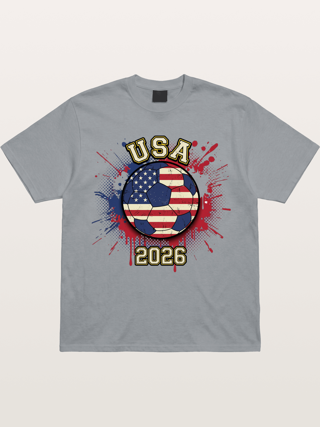 USA 2026 Soccer Ball Print Gildan T-shirt