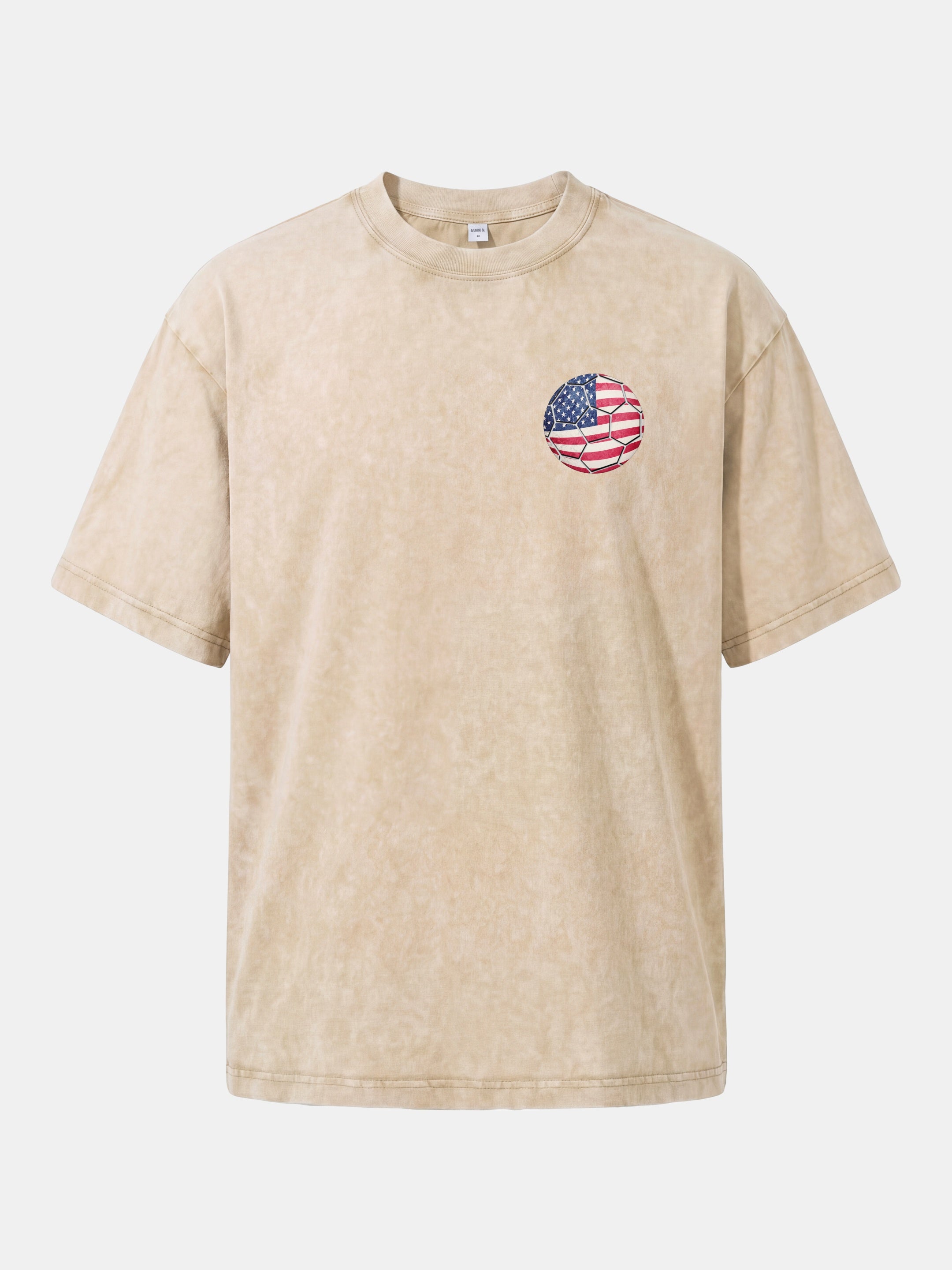 USA Flag Soccer Ball Art Washed T-shirt