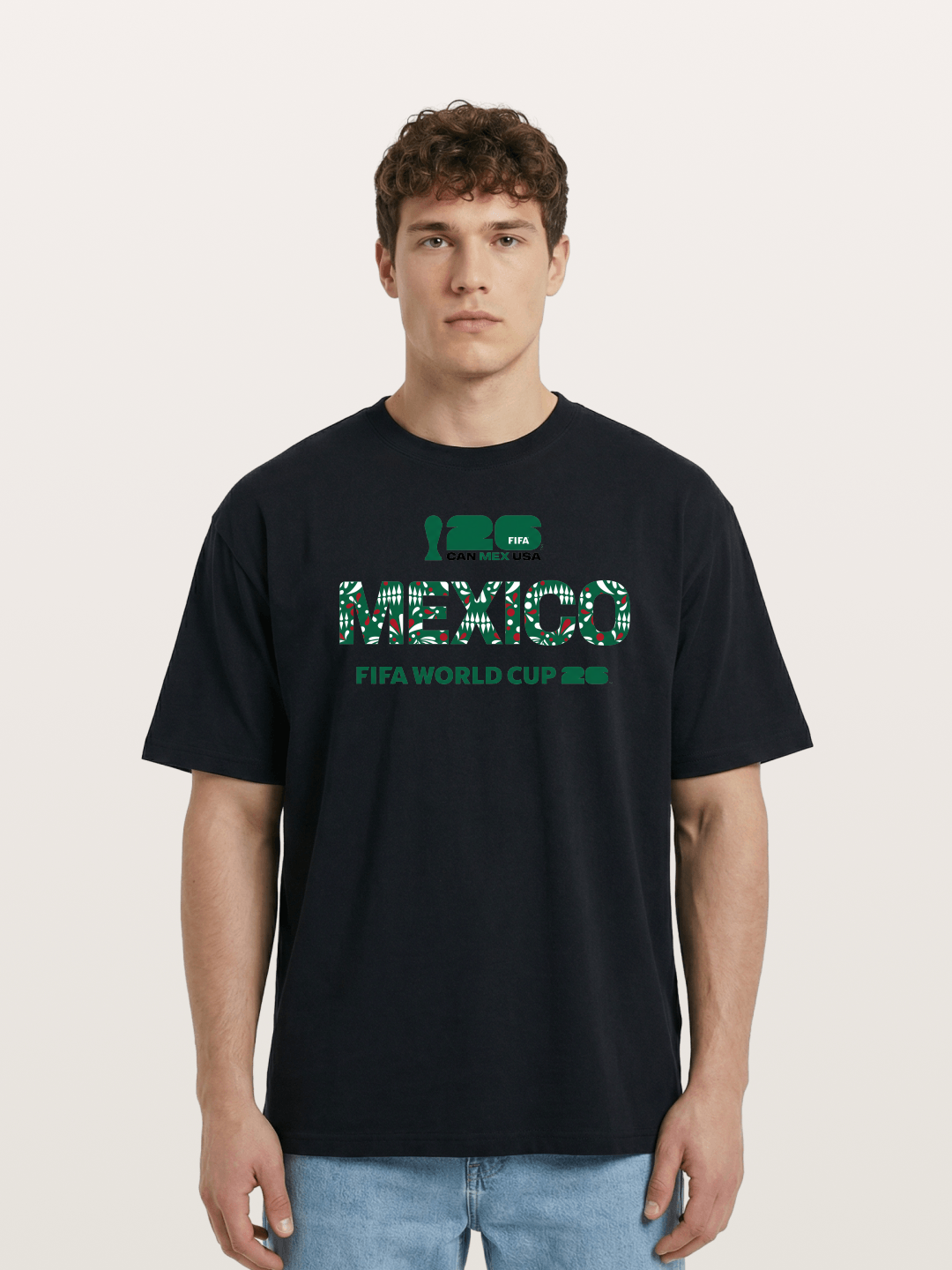 Mexico 2026 Pattern Typography Cotton T-shirt