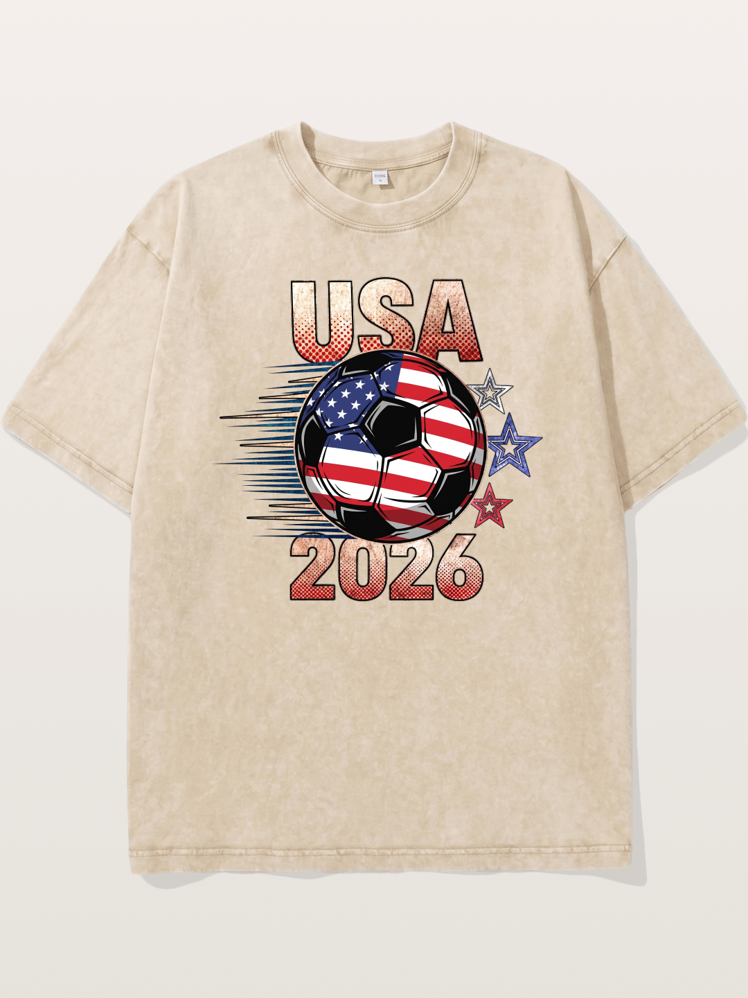 USA 2026 American Flag Soccer Ball Washed T-shirt