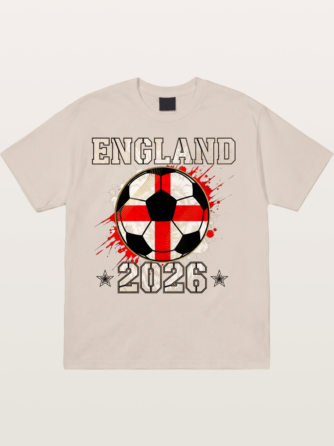 England 2026 Soccer Cross Flag Cotton T-shirt