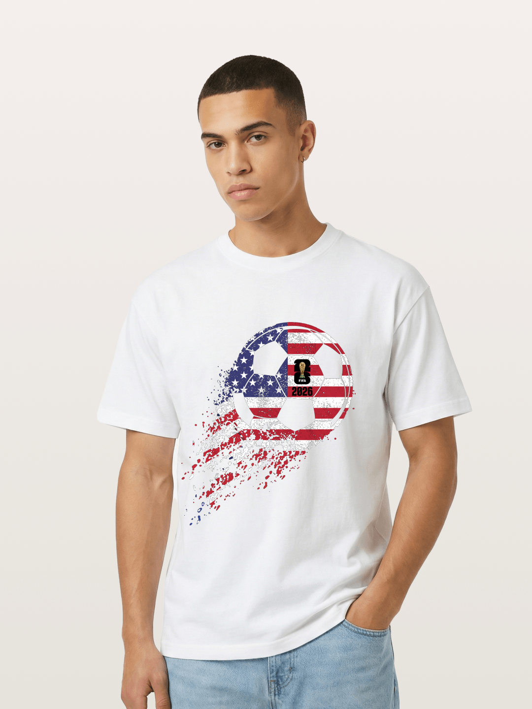 American Flag WC 2026 Ball Gildan T-shirt