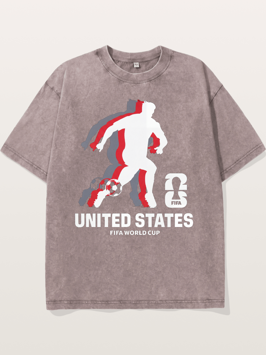 USA WC 2026 Soccer Player Silhouette Washed T-shirt